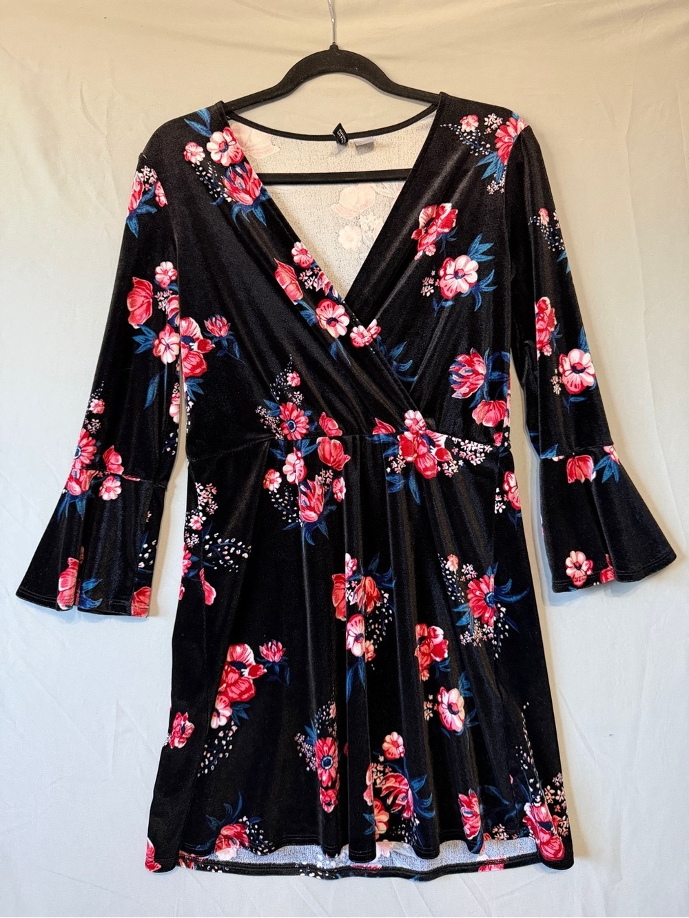 Divided Womens Holiday Party Dress Size 6 Whimsigoth Velvet Floral Forest Fairy